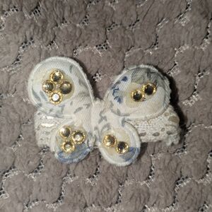 3/$15 Gold and Cream Butterfly Hairclip